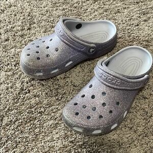 Kids Crocs Glitter Clogs - purple